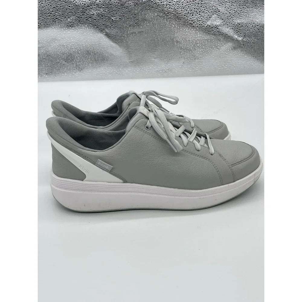 Kizik Sydney Womens Leather Hands Free Slip On Sneakers Harbor Mist Grey Size 10